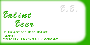 balint beer business card